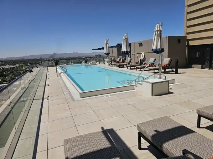 Finished rooftop pool deck.