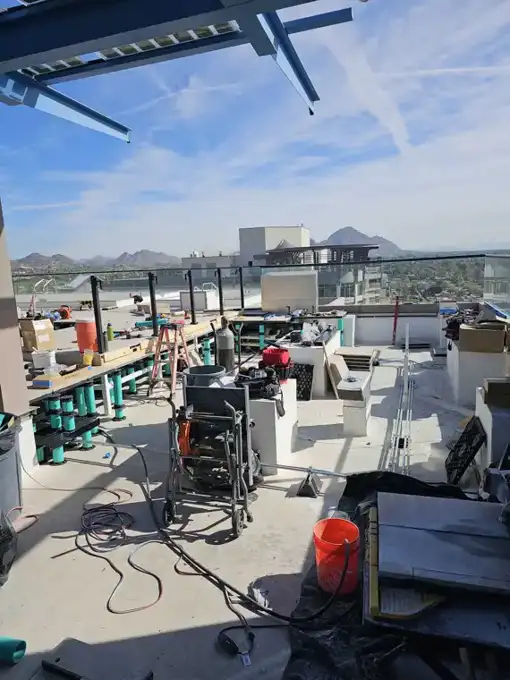 Mid-project, with the deck still a live construction site.